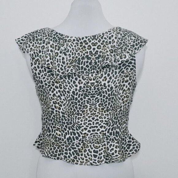 NWT ZARA Leopard print ruffles boho festival crop top - Picture 5 of 13